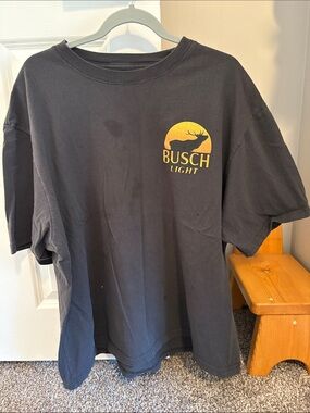 Busch Light Men's Short Sleeve Logo Tee in Black